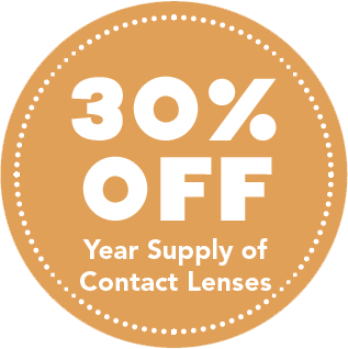 30% off year supply of contact lenses