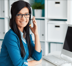 Customer service telephone representative